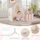 Kids Play Tent with Play Yard, Mat and Star Lights – Beige – detail view
