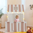 Kids Play Tent with Play Yard, Mat and Star Lights – Beige – detail view