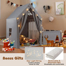 Kids Play Tent with Play Yard, Mat and Star Lights – Grey – detail view