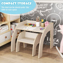 Chair stored beneath the table