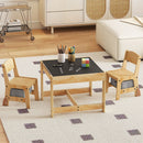 Kids Plywood Activity Table and Two Chairs with Storage – Grey, view 1