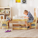 Kids Plywood Activity Table and Two Chairs with Storage – Grey, view 2
