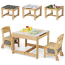 Kids Plywood Activity Table and Two Chairs with Storage – Grey, view 3