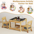 Kids Plywood Activity Table and Two Chairs with Storage – Grey, view 8