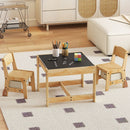 Kids Plywood Activity Table and Two Chairs with Storage – Beige, view 1