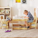 Kids Plywood Activity Table and Two Chairs with Storage – Beige, view 2