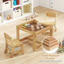 Kids Plywood Activity Table and Two Chairs with Storage – Beige, view 5