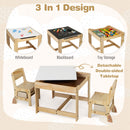 Kids Plywood Activity Table and Two Chairs with Storage – Beige, view 6