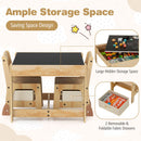 Kids Plywood Activity Table and Two Chairs with Storage – Beige, view 7