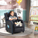 Kids Push-Back Recliner with Side Pockets, Blue, view 5