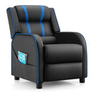 Kids Push-Back Recliner with Side Pockets, Blue, view 6