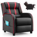 Kids Push-Back Recliner with Side Pockets, Red, view 4
