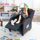 Kids Push-Back Recliner with Side Pockets, Red, view 6