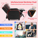 Kids Push-Back Recliner with Side Pockets, Red, view 10