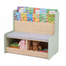 Kids Reading Bench with Book Display and Two Cubbies – Green product view 4