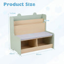 Kids Reading Bench with Book Display and Two Cubbies – Green product view 5