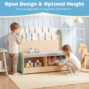 Kids Reading Bench with Book Display and Two Cubbies – Green product view 8