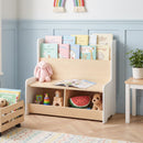 Kids Reading Bench with Book Display and Two Cubbies – White product view 6