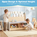 Kids Reading Bench with Book Display and Two Cubbies – White product view 9