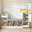Kids Reading Bench with Bookshelves and Storage – Open and enclosed storage layout