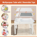 Kids Reversible Activity Table with Storage and Paper Roll – White, view 8