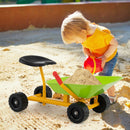 Kids Ride-On Sand Dumper with Tipping Tray – tray being filled with sand