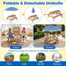 Kids Sand and Water Picnic Table with Adjustable Umbrella – Navy, view 7