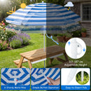 Kids Sand and Water Picnic Table with Adjustable Umbrella – Navy, view 8