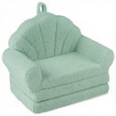 Kids Shell Back Flip-Out Sofa with Washable Cover – Green – product view