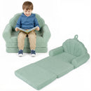 Kids Shell Back Flip-Out Sofa with Washable Cover – Green – detail view