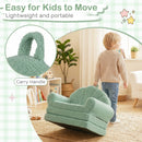 Kids Shell Back Flip-Out Sofa with Washable Cover – Green – detail view