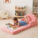 Kids Shell Back Flip-Out Sofa with Washable Cover – Pink – detail view