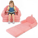 Kids Shell Back Flip-Out Sofa with Washable Cover – Pink – detail view