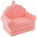 Kids Shell Back Flip-Out Sofa with Washable Cover – Pink – product view