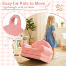 Kids Shell Back Flip-Out Sofa with Washable Cover – Pink – detail view