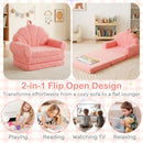 Kids Shell Back Flip-Out Sofa with Washable Cover – Pink – detail view