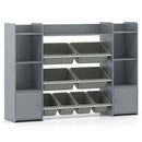 Kids Storage Cabinet with Eight Removable Toy Bins – Grey product view 2