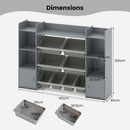 Kids Storage Cabinet with Eight Removable Toy Bins – Grey product view 4