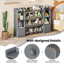 Kids Storage Cabinet with Eight Removable Toy Bins – Grey product view 5