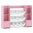 Kids Storage Cabinet with Eight Removable Toy Bins – Pink product view 2