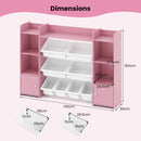 Kids Storage Cabinet with Eight Removable Toy Bins – Pink product view 4