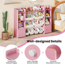 Kids Storage Cabinet with Eight Removable Toy Bins – Pink product view 5