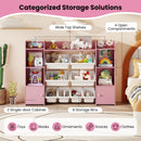 Kids Storage Cabinet with Eight Removable Toy Bins – Pink product view 6