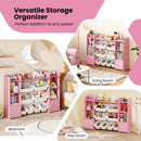 Kids Storage Cabinet with Eight Removable Toy Bins – Pink product view 9