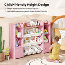 Kids Storage Cabinet with Eight Removable Toy Bins – Pink product view 10
