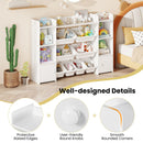Kids Storage Cabinet with Eight Removable Toy Bins – White product view 5