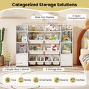 Kids Storage Cabinet with Eight Removable Toy Bins – White product view 6