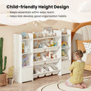 Kids Storage Cabinet with Eight Removable Toy Bins – White product view 10