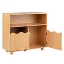 Kids Storage Cabinet with Open Shelf and Two Doors – Natural product view 4