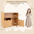 Kids Storage Cabinet with Open Shelf and Two Doors – Natural product view 5